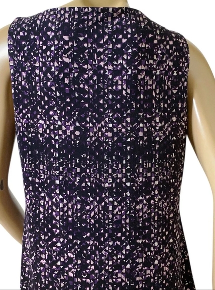 Ivanka Trump Call Nick Asymmetrical Sleeveless Black White And Purple Top Size S - Picture 2 of 9